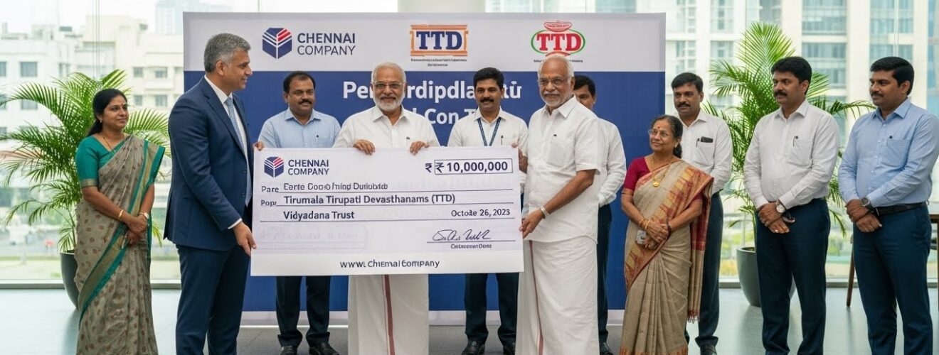 Chennai Company Donates ₹10 Lakhs to TTD's Vidyadana Trust