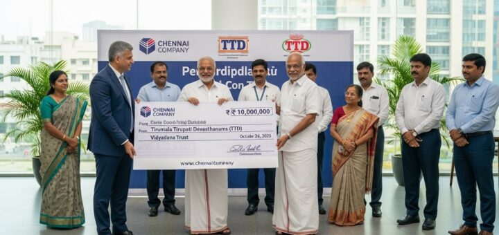 Chennai Company Donates ₹10 Lakhs to TTD's Vidyadana Trust