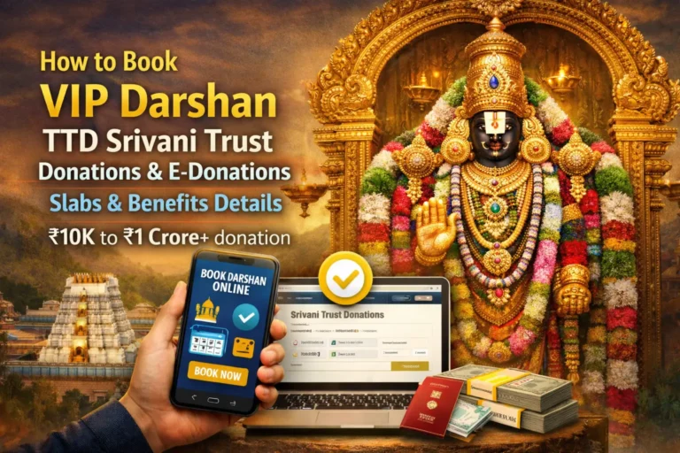 How to Book VIP Darshan TTD Srivani Trust Donations & E-Donations Slabs & Benefits Details - ₹10K to ₹1 Crore+ donation