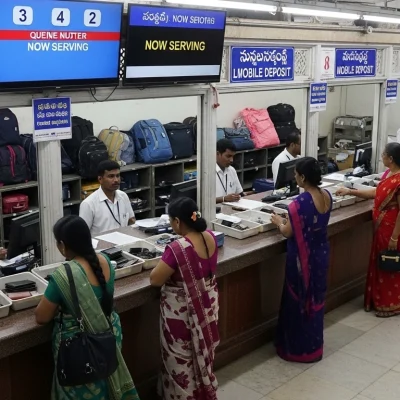 luggage and mobile deposit counter in tirumala